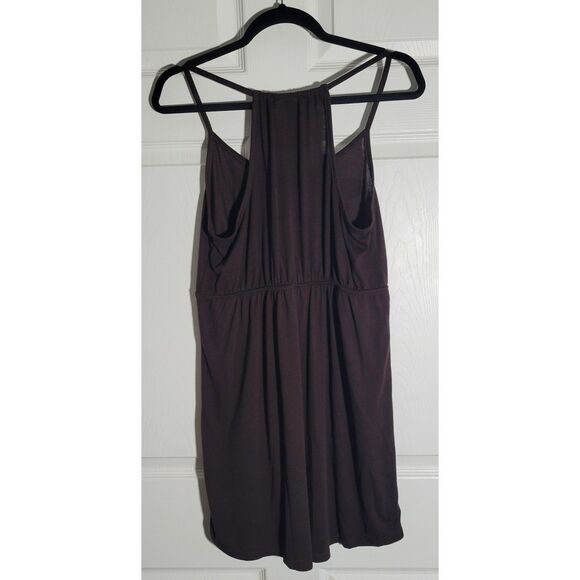 Weavers‎ Women's Size L Brown Mini Dress Spaghetti Straps Buttons Faux Pockets - Picture 2 of 9